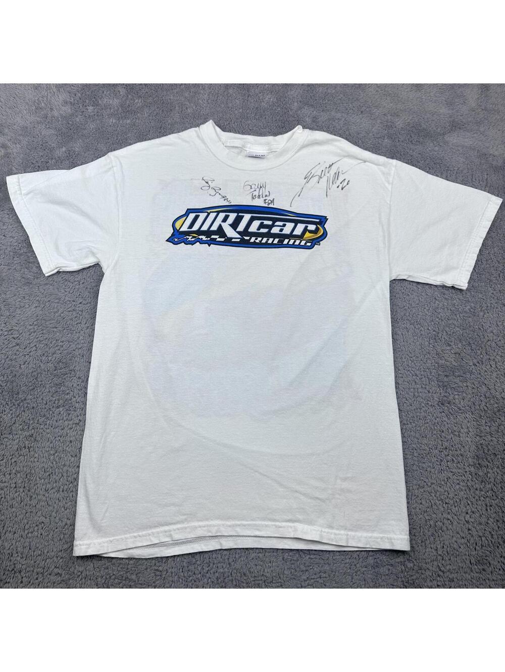 Gildan Heavy Cotton White Dirtcar Racing T-Shirt Medium